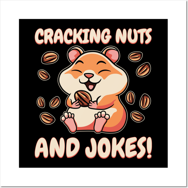 Cute Hamster Cracking Nuts And Jokes Wall Art by JS Arts